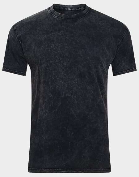 Mens Crew Neck Acid Wash Design Cotton T-Shirt